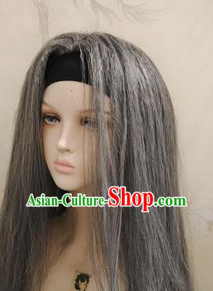 Wig Mei Chao Mixed Color Black And Gray TV Series Legend Of The Condor Heroes