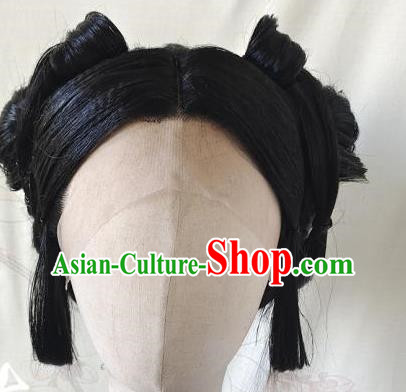 Women Wig With Front Hook Lace Mid Part Confucian Skirt And Hanfu Updo