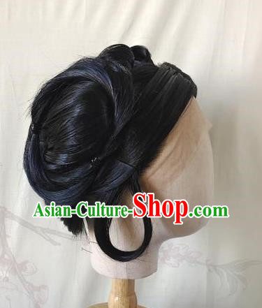 Women Wig With Front Hook Lace Mid Part Confucian Skirt And Hanfu Updo