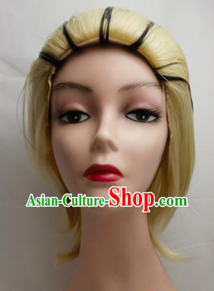 Cosplay Wig Set Kirabi COS Naruto 613 Yellow Back Head Dyed Short Custom Fake Hair