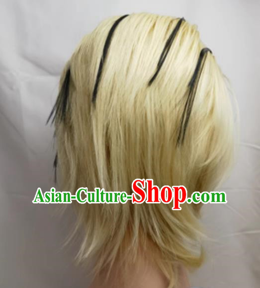 Cosplay Wig Set Kirabi COS Naruto 613 Yellow Back Head Dyed Short Custom Fake Hair