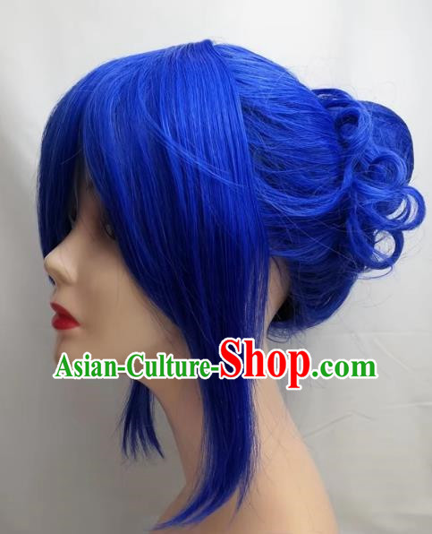 COSPLAY Wig Gemini Princess COS Lianyin Blue Roman Curly Wig Custom Made