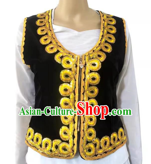 China Xinjiang dance Maixi Lapu gold velvet lace vest vest