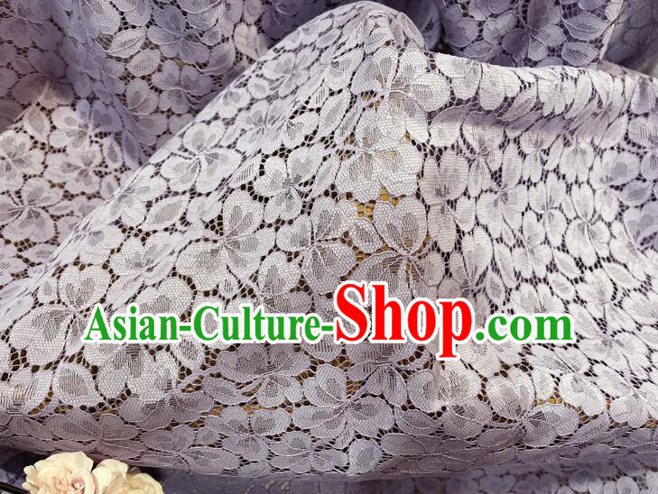 Top Cheongsam Stretch Cloth Lilac Lace Material Hollowed Out Lace Material