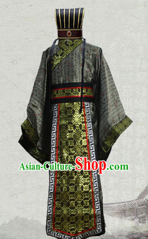 Chinese Ancient Royal Prince Clothing and Headdress Han Dynasty Official Costumes