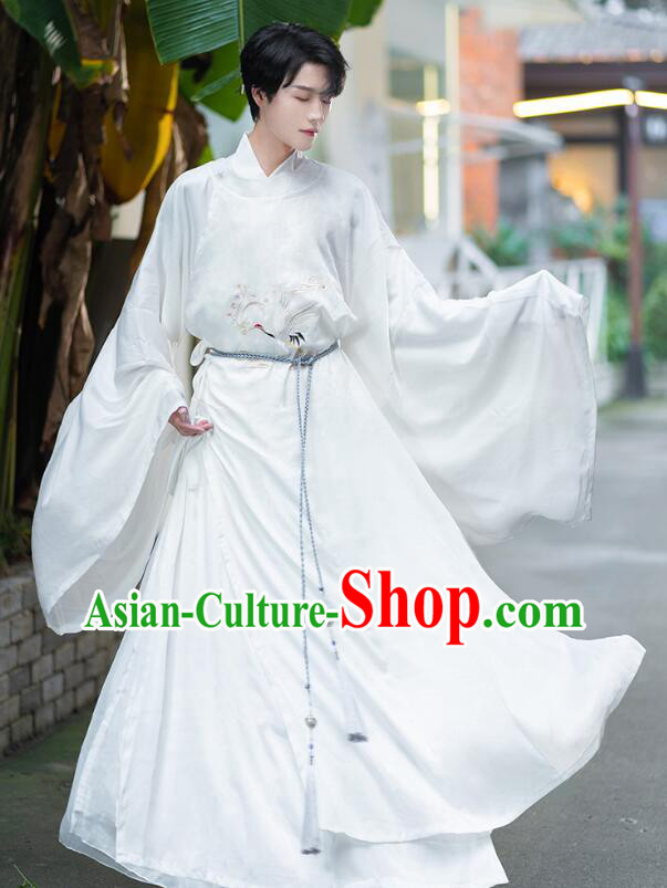 China Ming Dynasty Scholar Clothing Ancient Swordsman Costumes Complete Set