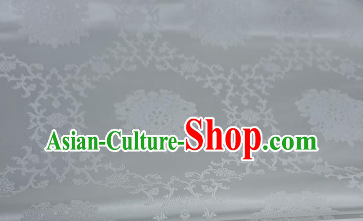 China White Drapery Traditional Brocade Fabric Hanfu Ancient Costume Cloth