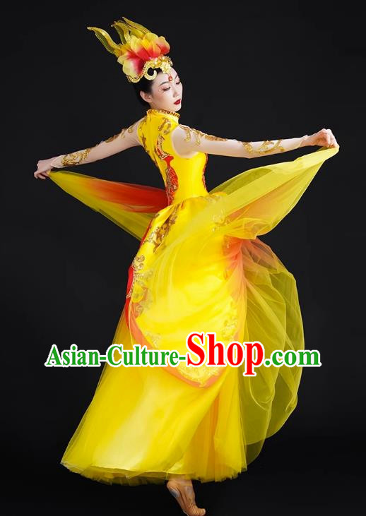 Spring Festival Gala Opening Dance Large Swing Skirt Performance Costumes Modern Dance Costumes Brilliant Chinese Dream Song Accompanying Dance Long Skirt Female