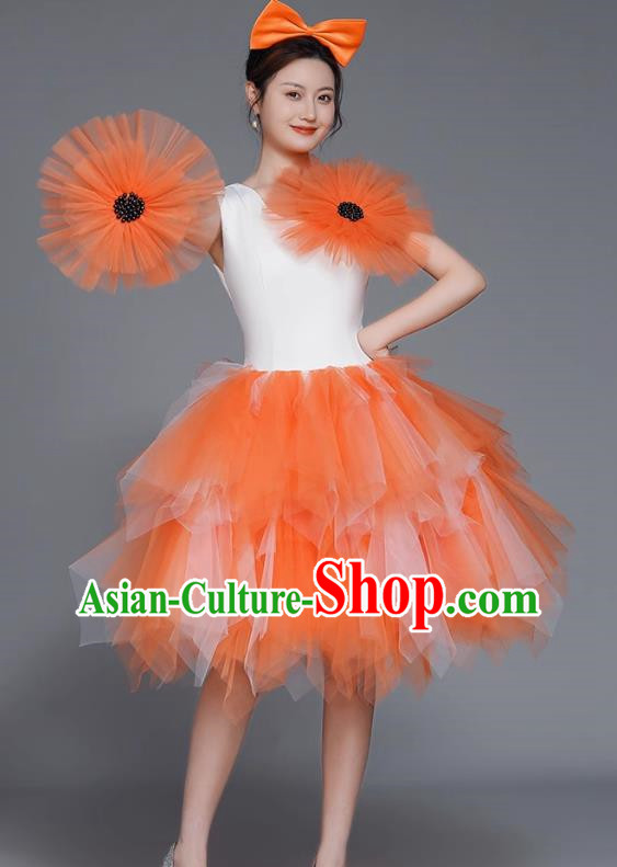 Modern Dance Costumes Fashion Dancer Costumes Opening Dance Costumes Fluffy Chorus Square Dance Dresses