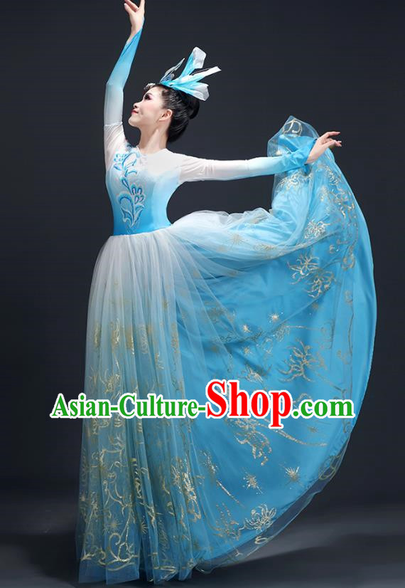 Opening Dance Big Swing Skirt Performance Costume Female Large Stage Chorus Modern Dance Costume Song Dance Dress