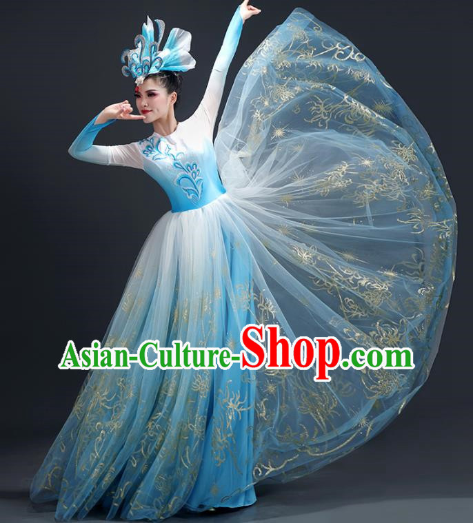 Opening Dance Big Swing Skirt Performance Costume Female Large Stage Chorus Modern Dance Costume Song Dance Dress