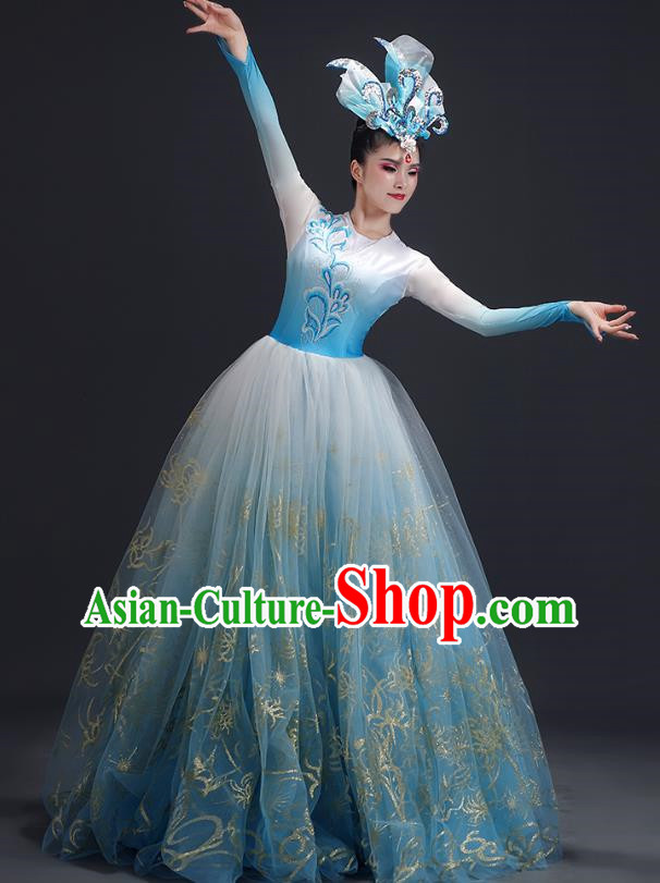 Opening Dance Big Swing Skirt Performance Costume Female Large Stage Chorus Modern Dance Costume Song Dance Dress