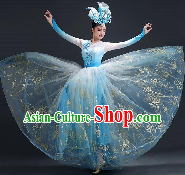 Opening Dance Big Swing Skirt Performance Costume Female Large Stage Chorus Modern Dance Costume Song Dance Dress