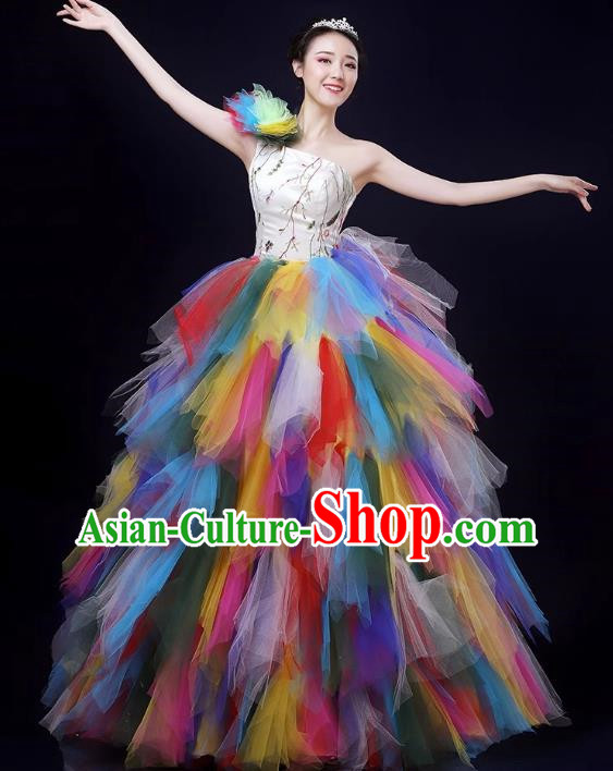 Opening Dance Large Swing Skirt Modern Dance Performance Costume Female Atmospheric Stage Chorus Singing Dance Performance Long Skirt