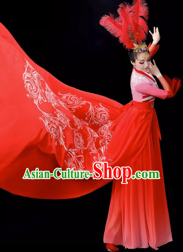 Opening Dance Large Swing Skirt Costumes Solo Chorus Costumes Host Catwalk Stage Costumes Ode To The Motherland Dance Costumes