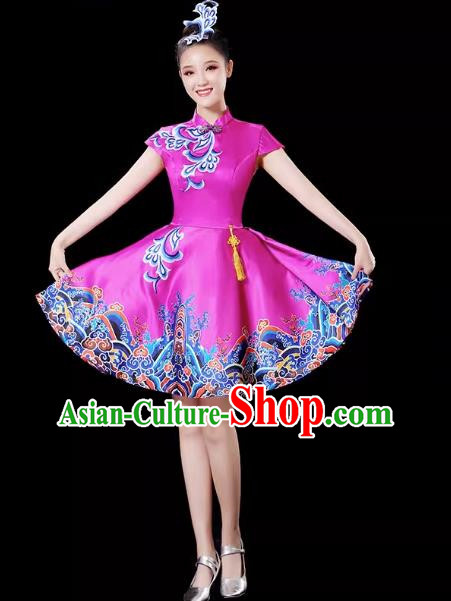 Rose Red Modern Dance Costume Skirt New Youth Chorus Performance Costume Adult Tutu Skirt