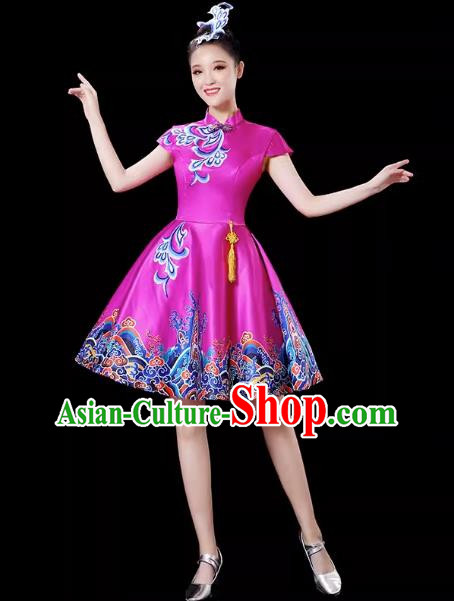 Rose Red Modern Dance Costume Skirt New Youth Chorus Performance Costume Adult Tutu Skirt