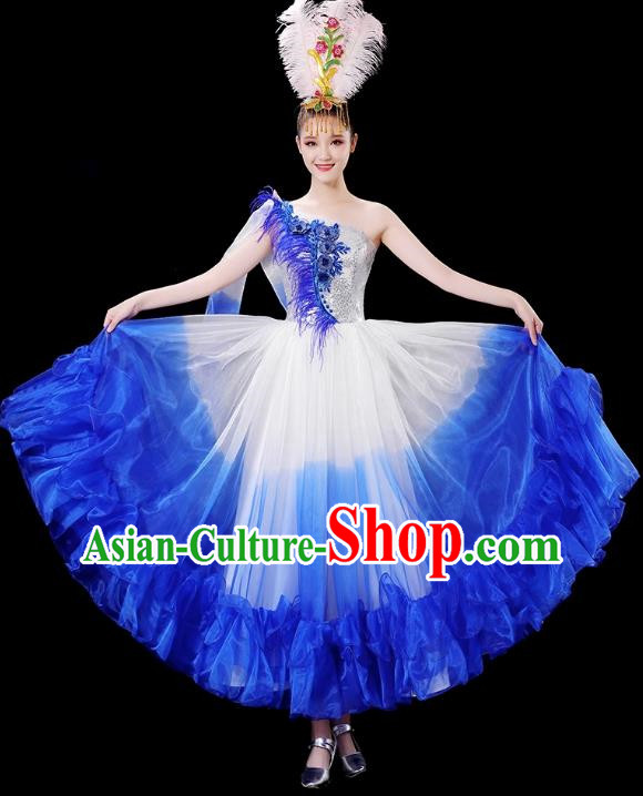 Opening Dance Big Swing Skirt Performance Costume Female Singer Dancer Big Skirt Classical Dance Costume Modern Long Skirt