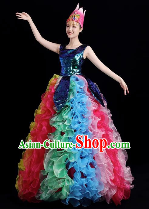 Opening Dance Big Swing Skirt Costume Modern Dance Performance Square Dance Costume Dance Clothes Adult Female