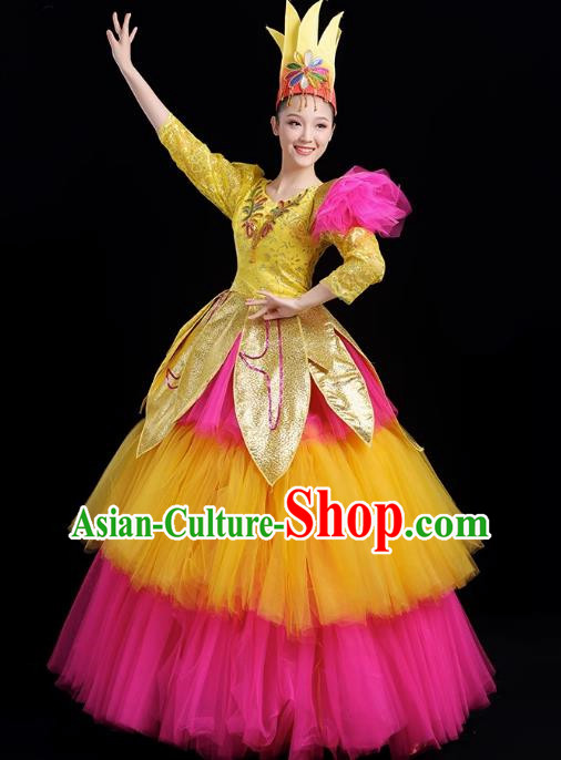 Opening Dance Big Swing Skirt Spring Festival Evening Stage Dance Costume Modern Dance Big Skirt Performance Costume Female