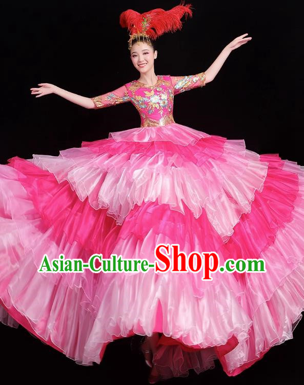 Opening Dance Big Swing Skirt Performance Costume Female Big Skirt Classical Dance Costume Modern Dance Long Skirt