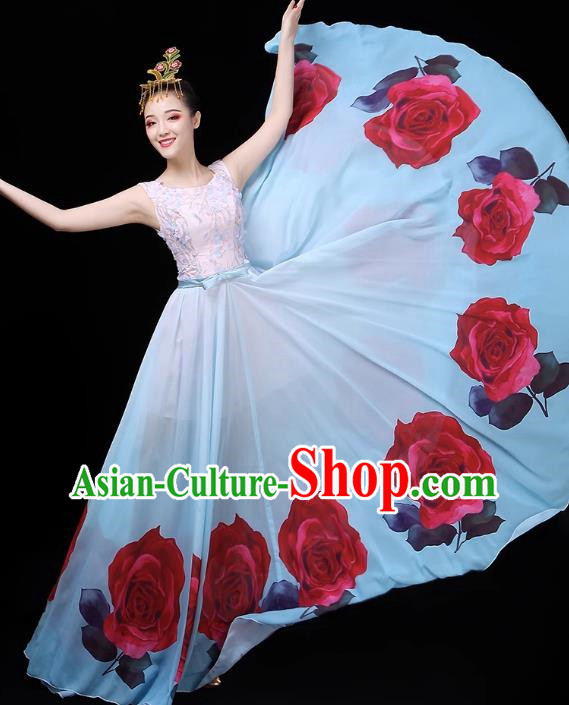 Opening Dance Big Swing Skirt Performance Costume Female Classical Dance Costume Large Stage Modern Chorus