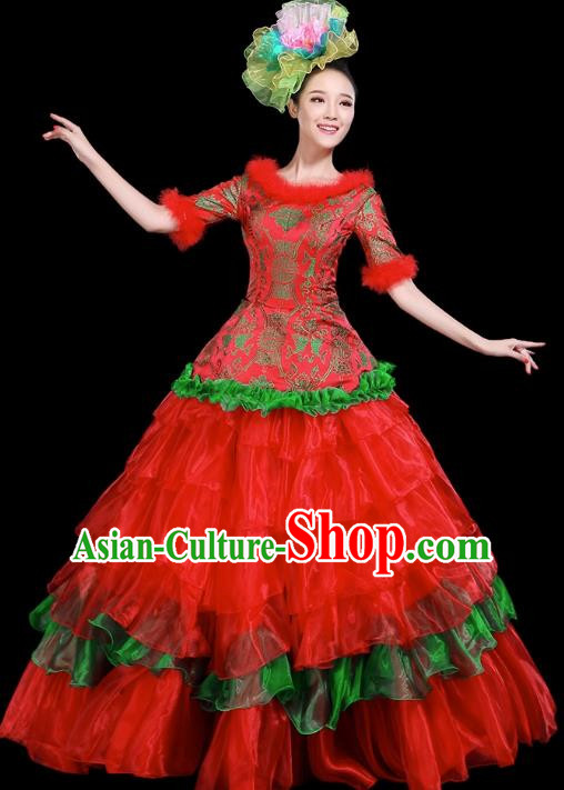 Opening Dance Big Swing Skirt Performance Costume Female Modern Dance Costume Adult Dancer Skirt