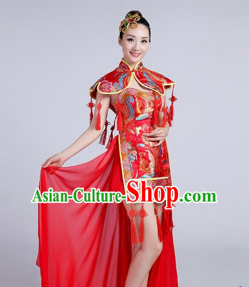 Modern Dance Costumes Chinese Style Ethnic Classical Dance Costumes Yangko Costumes Drumming Costumes Fan Dance