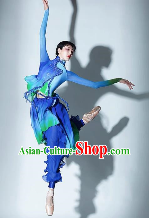 A Big River Dance Costume Fan Dance Costume Suit Performance Costume Classical Dance Practice Suit