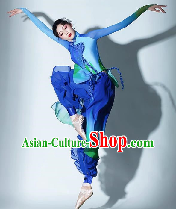 A Big River Dance Costume Fan Dance Costume Suit Performance Costume Classical Dance Practice Suit