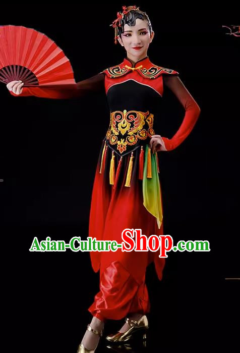 Drum Performance Costumes Gongs And Drums Performance Costumes Women Square Dance Costume Suit Yangko Costume Fan Dance Costume