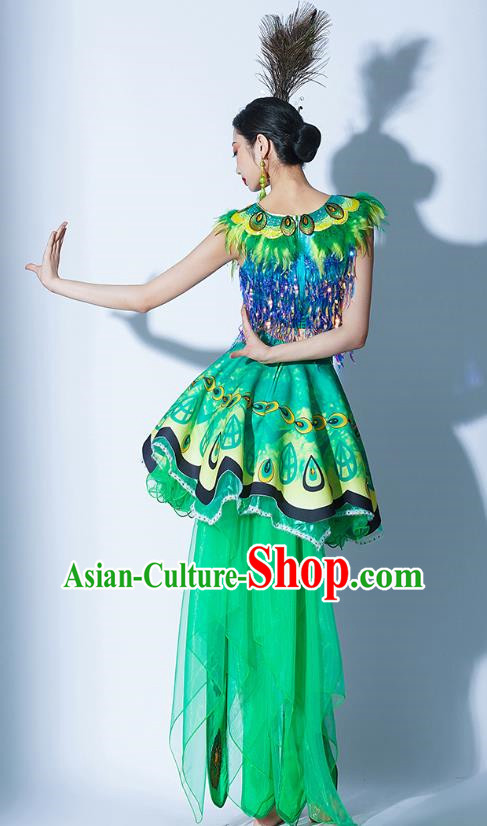 Green Parade Performance Costumes Women Group Performance Costumes Opening Dance Song Dance Performance Costume Female Tutu Skirt