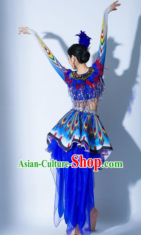 Dark Blue Parade Performance Costumes Women Troupe Performance Costumes Opening Dance Song Accompaniment Dance Performance Costume Female Tutu Skirt