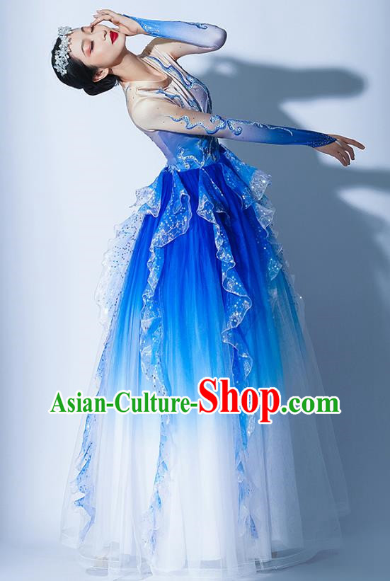 Opening Dance Big Swing Skirt Costumes Chorus Recitation Accompaniment Dance Costume Ballroom Dance Big Swing Skirt Dress