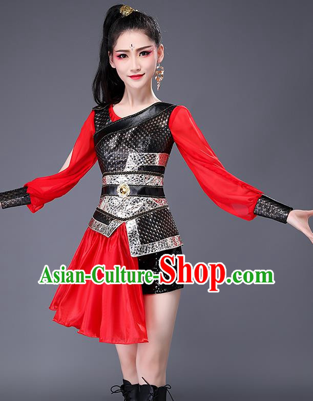 Drumming Performance Costumes Female Gongs And Drums Team General Performance Costumes Chinese Style Women Group Performance Costumes Hua Mulan Performance Costumes