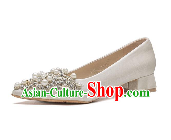 Top Wedding Shoes Champagne Wedding Shoes French Fashion Low Heeled Shoes