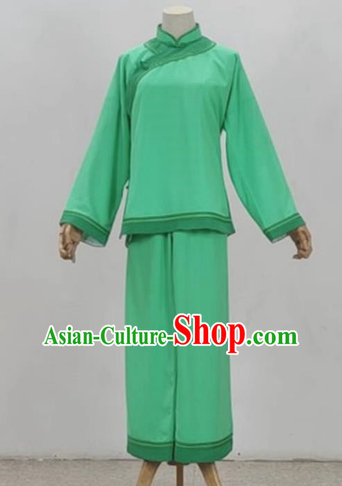 Green Drama Village Girl Costumes Ancient Costumes Huangmei Opera Performance Costumes Yue Opera Jiujin Girl Plain People Women Clothes