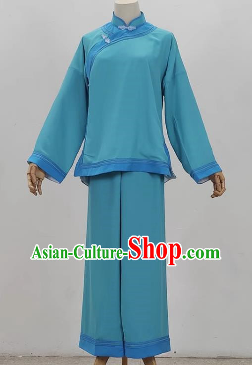 Blue Drama Village Girl Costumes Ancient Costumes Huangmei Opera Performance Costumes Yue Opera Jiujin Girl Plain People Women Clothes