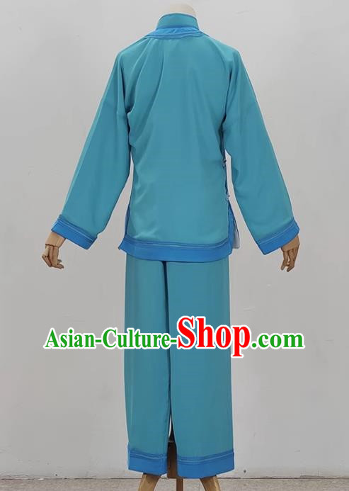 Blue Drama Village Girl Costumes Ancient Costumes Huangmei Opera Performance Costumes Yue Opera Jiujin Girl Plain People Women Clothes