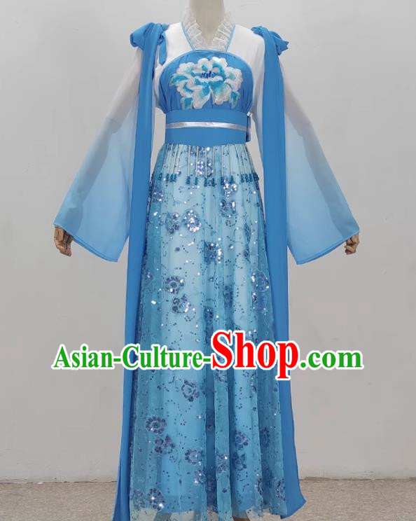 Blue Palace Lady Costumes Costumes Opera Dance Performance Costumes Yue Opera Huangmei Opera Drama Girl Clothes