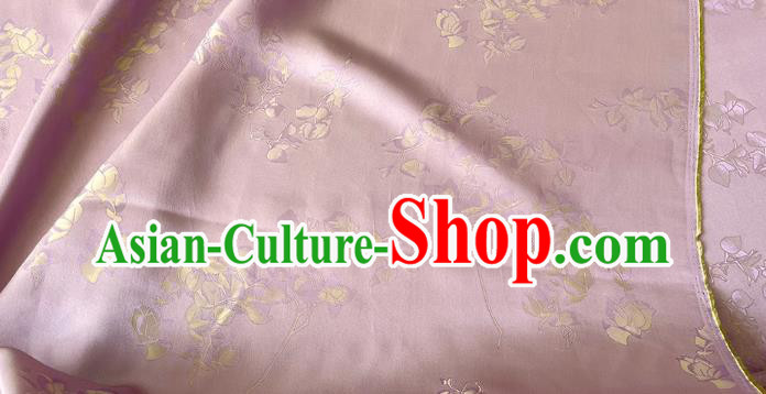 Pink China Classical Peach Blossom Pattern Silk Cheongsam Fabric Traditional Material