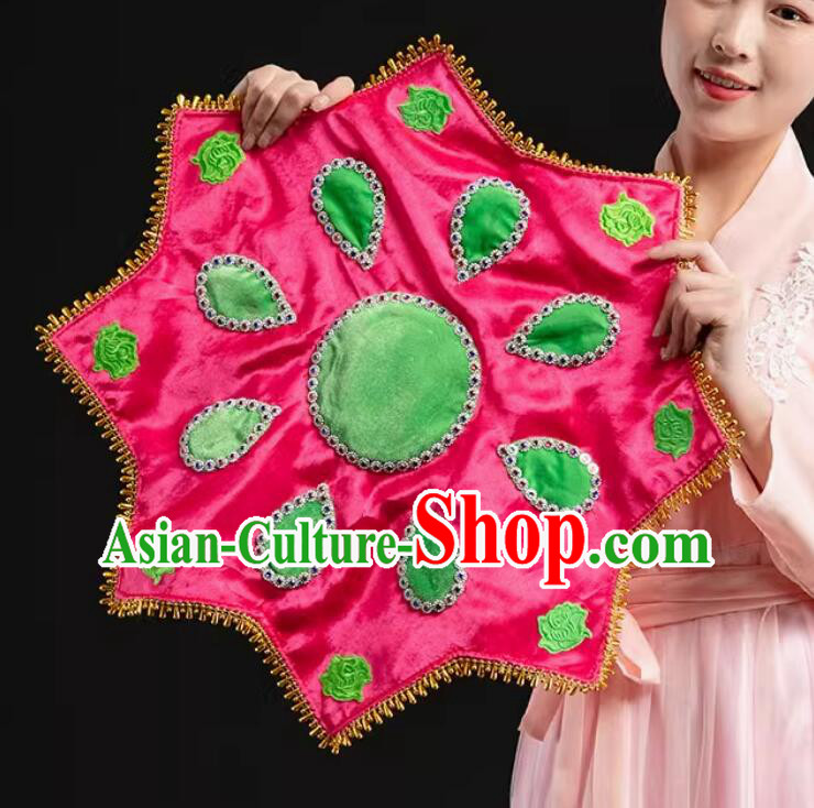 Traditional Chinese Folk Dance Handkerchief Handmade Pink Yangko Dance Handkerchief