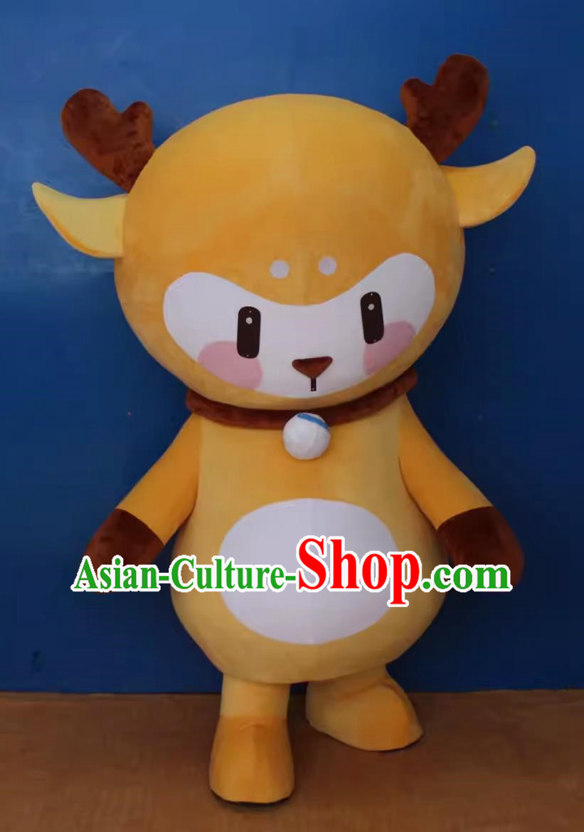 Large Animal Cartoon Costumes Cute Deer Doll Costumes Walking Elk Doll Mascot Performance Puppet Costumes