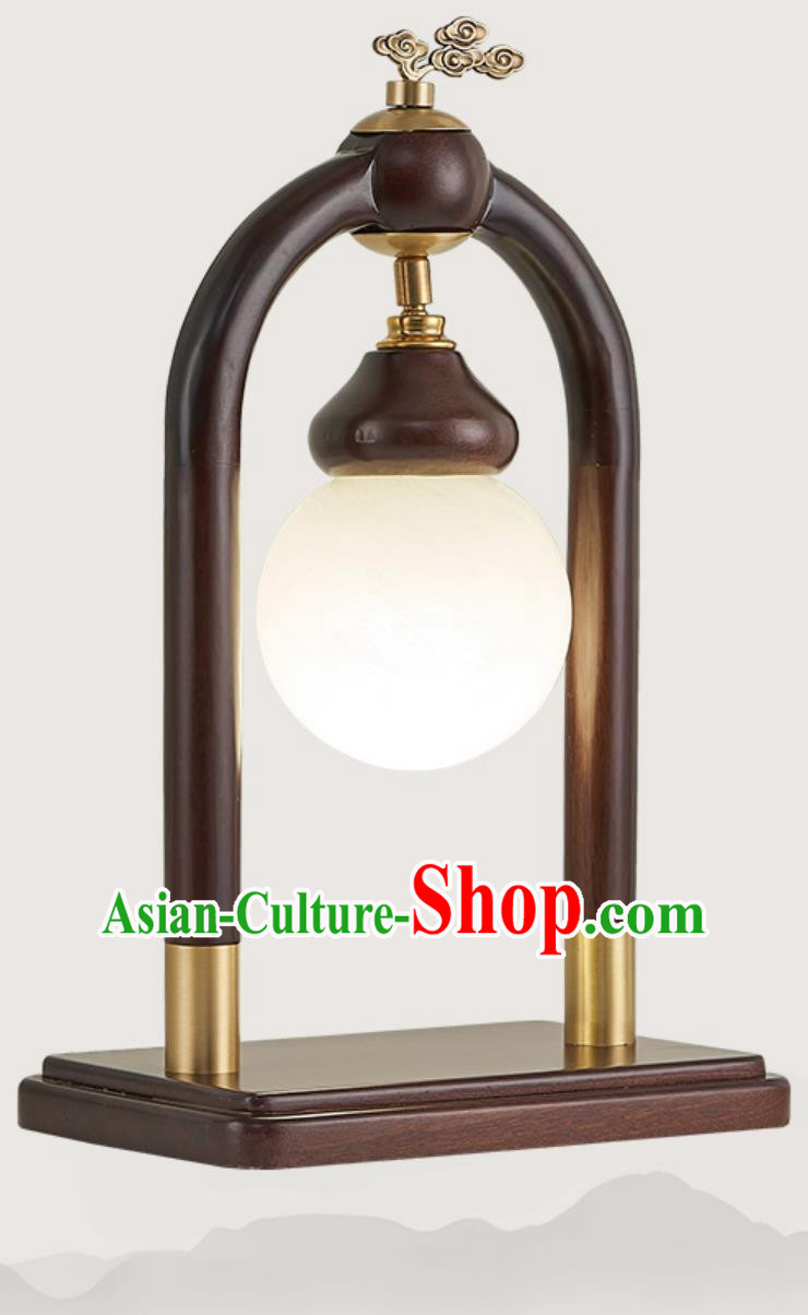 18 Inches Chinese Table Lamp Creative Bedroom Bedside Lamp All Copper Solid Wood Lamp Chinese Style Living Room Tea Room Lamp