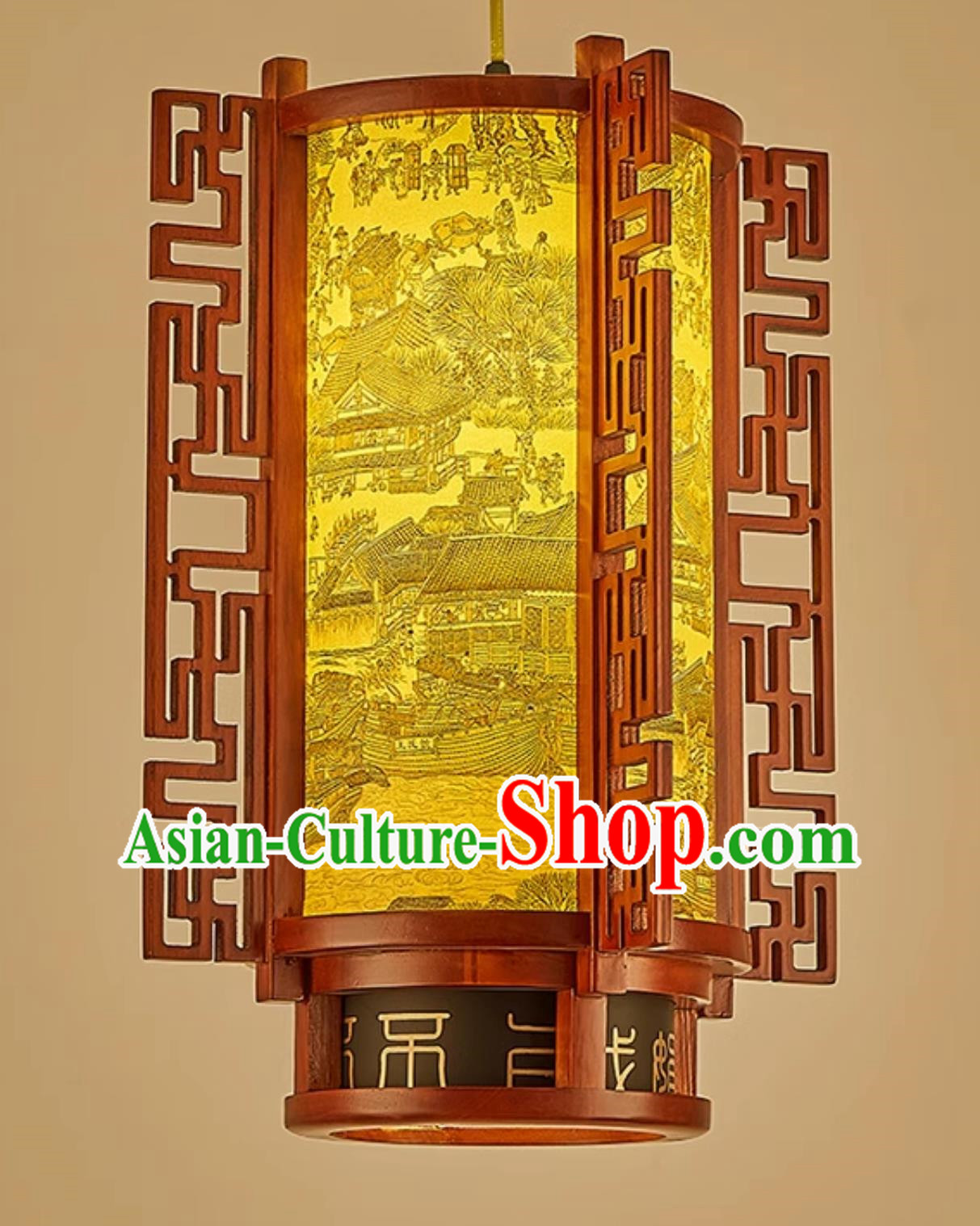 17 Inches High School Style Chandelier Antique Lantern Corridor Solid Wood Lamp