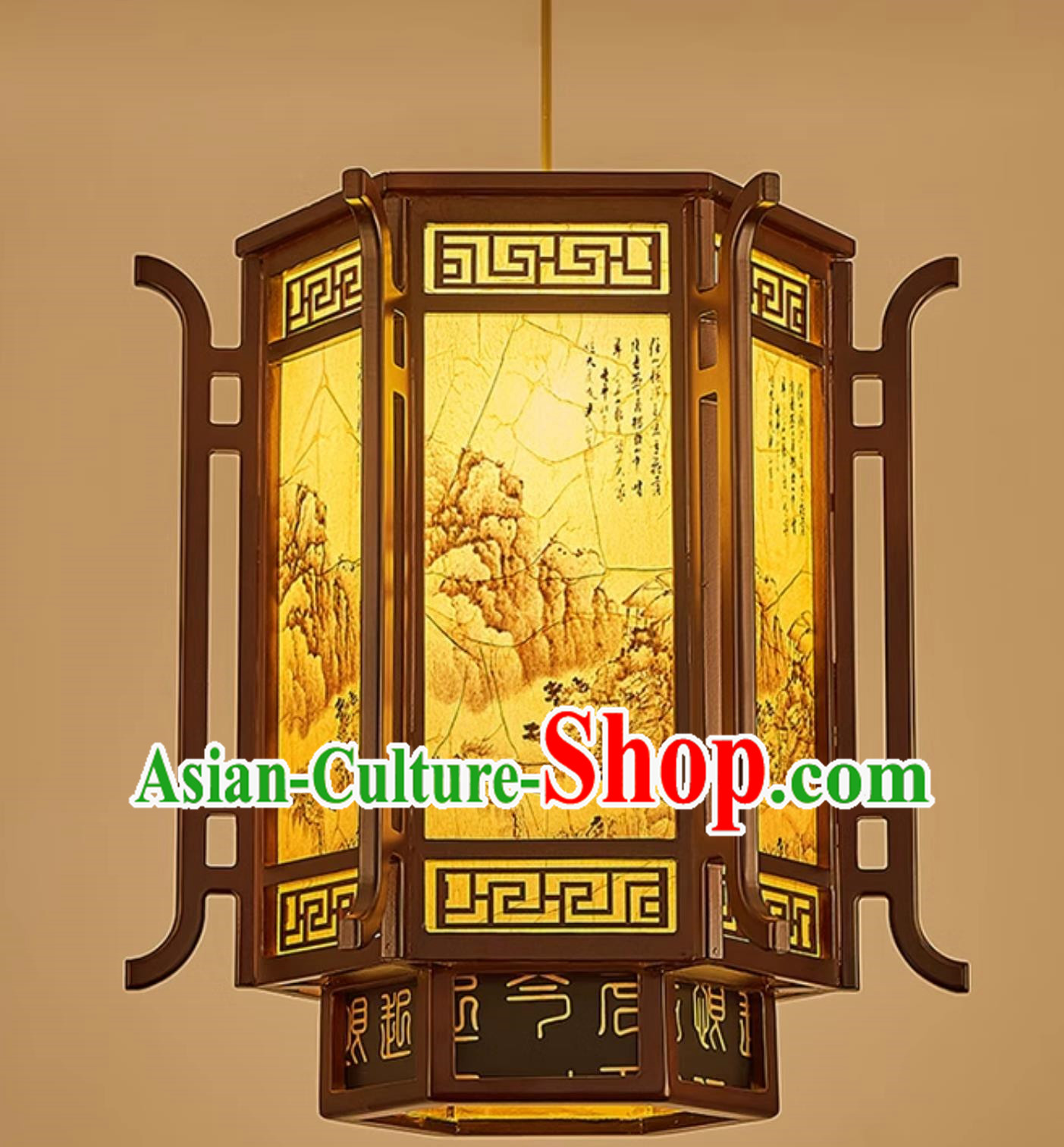 18 Inches High Chinese Lantern Chandelier Antique Tea Room Decoration Wooden Chandelier