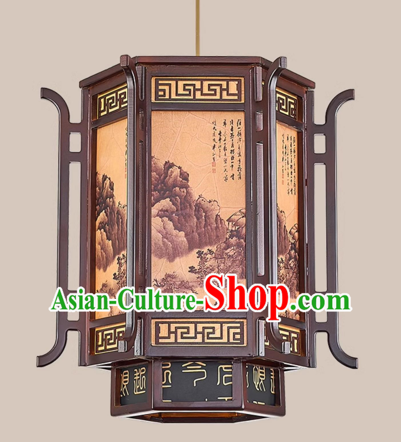 18 Inches High Chinese Lantern Chandelier Antique Tea Room Decoration Wooden Chandelier