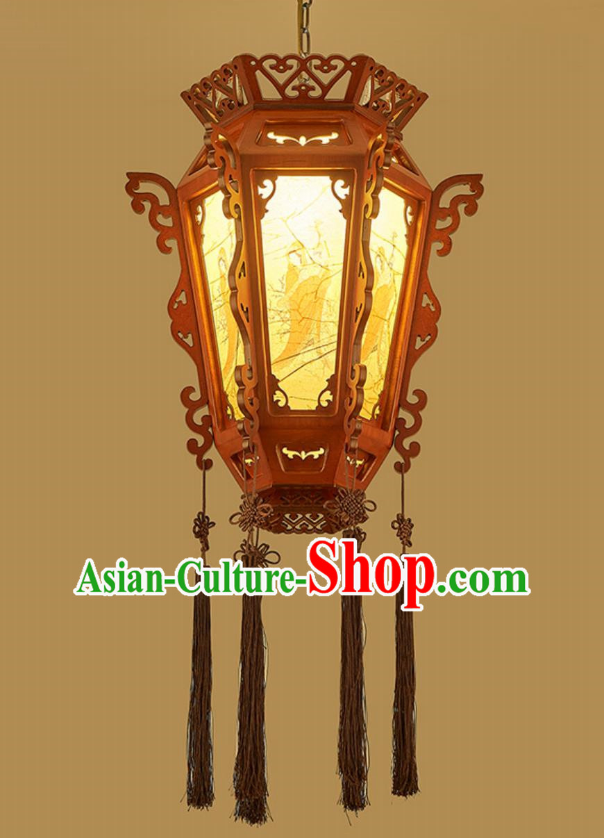 18 Inches Diameter Chinese Lantern Chandelier Classical Palace Lantern Tea Room Wood Art Lamp Chinese Style