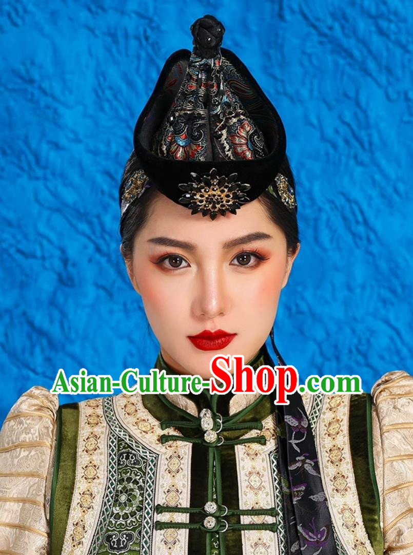 Mongolian Ethnic Minority Style Retro Hat Ancient Crown And Forehead Ornament Hairband Headband