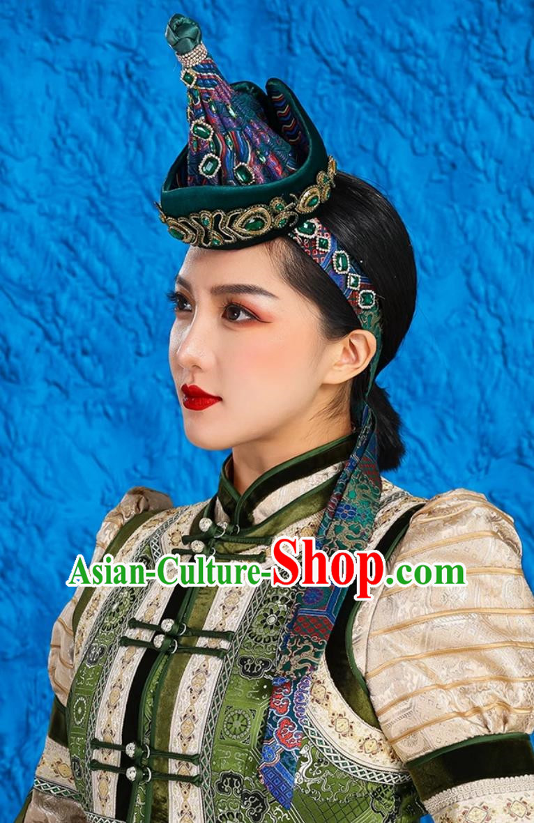 Ethnic Minority Ancient Crown Mongolian Headdress Exotic Style Hat Bride Dance Performance Performance Forehead Decoration